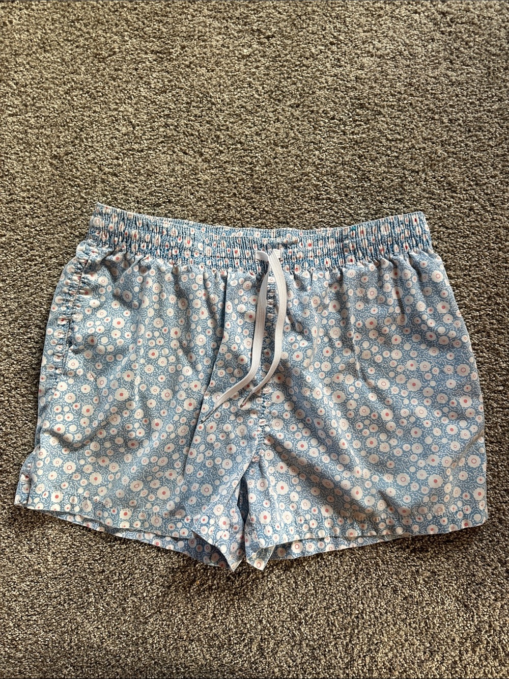chubbies Light Blue Floral Drawstring Athletic Shorts